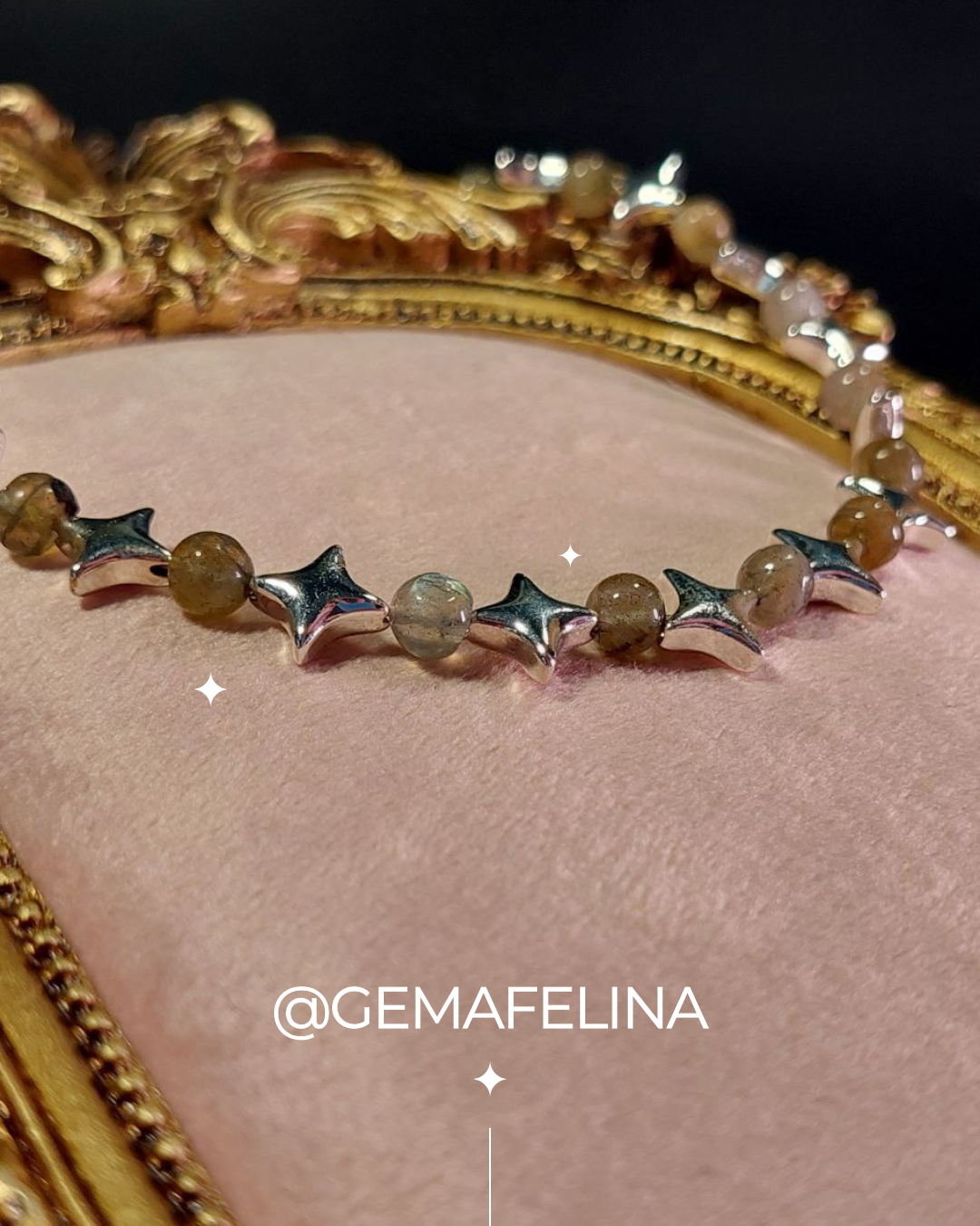 Chocker de Labradorita y hematita - detalles