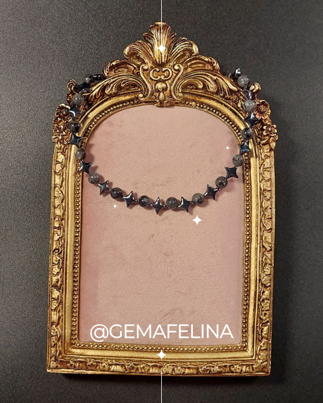 Chocker de Larvikita y hematita