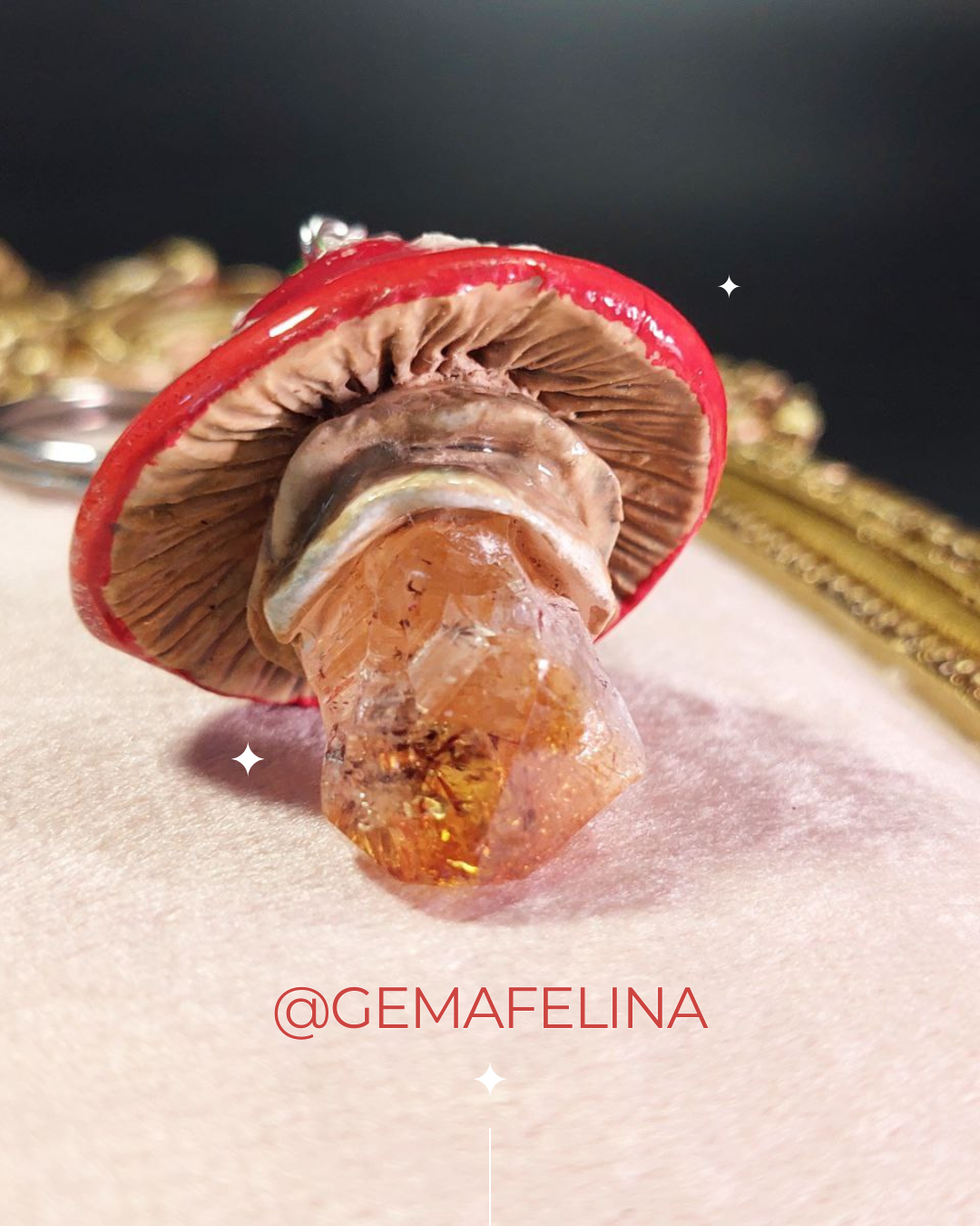 Llavero de Hongo con citrino - Imagen 2