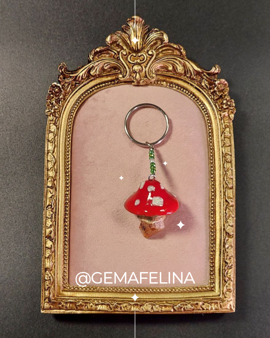 Llavero de hongo con citrino