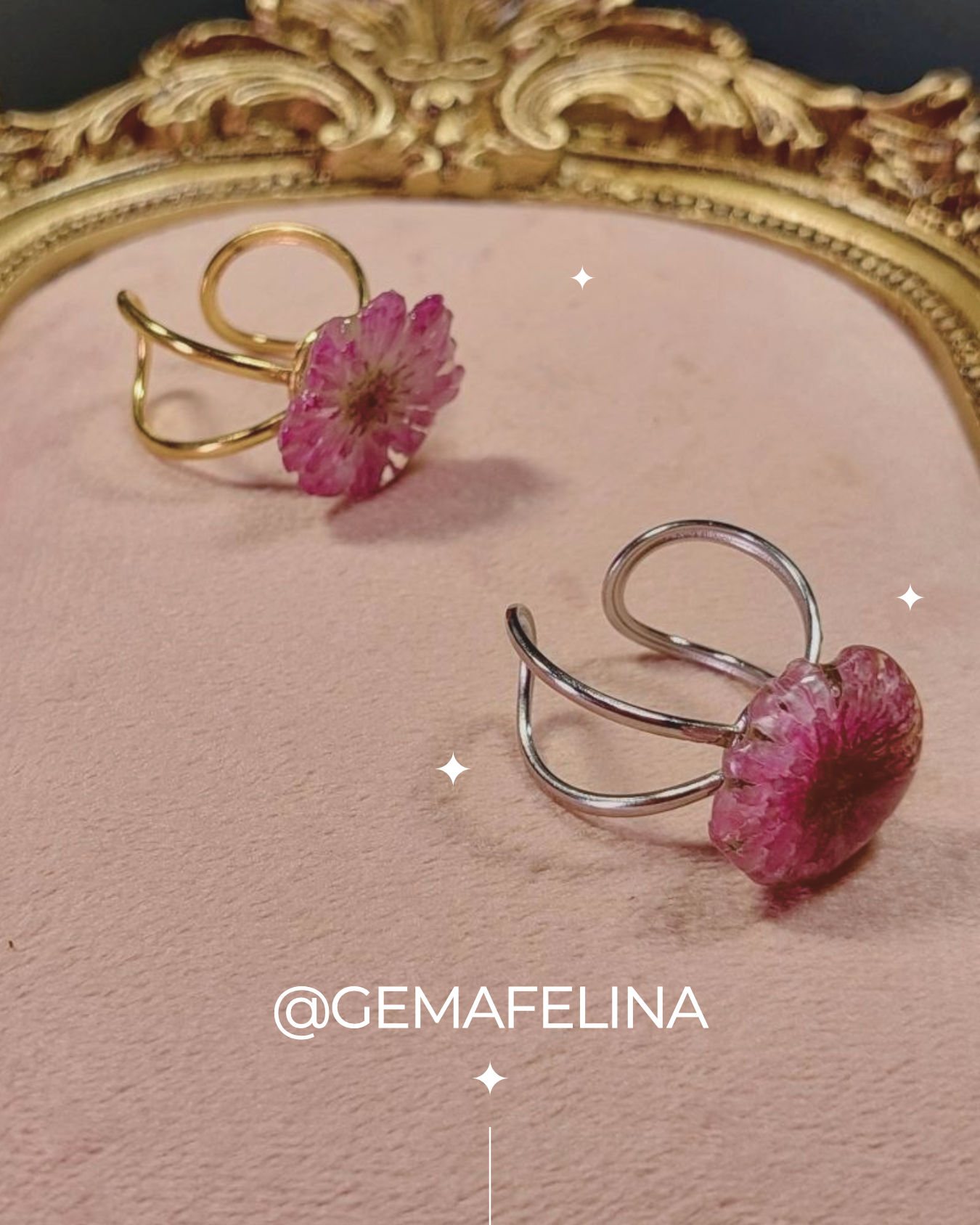 Anillo de crisantemo natural - anillo doble