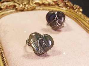 Anillos corazón de labradorita