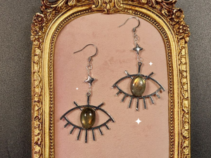 Aretes ojo de labradorita