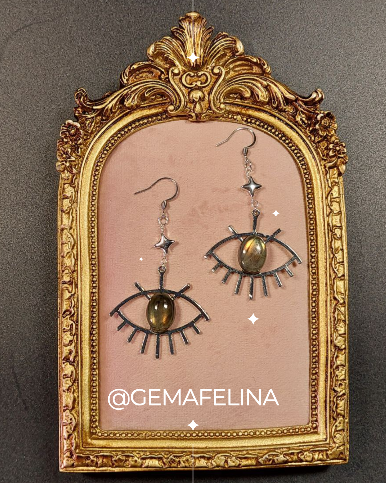 Aretes ojo de labradorita