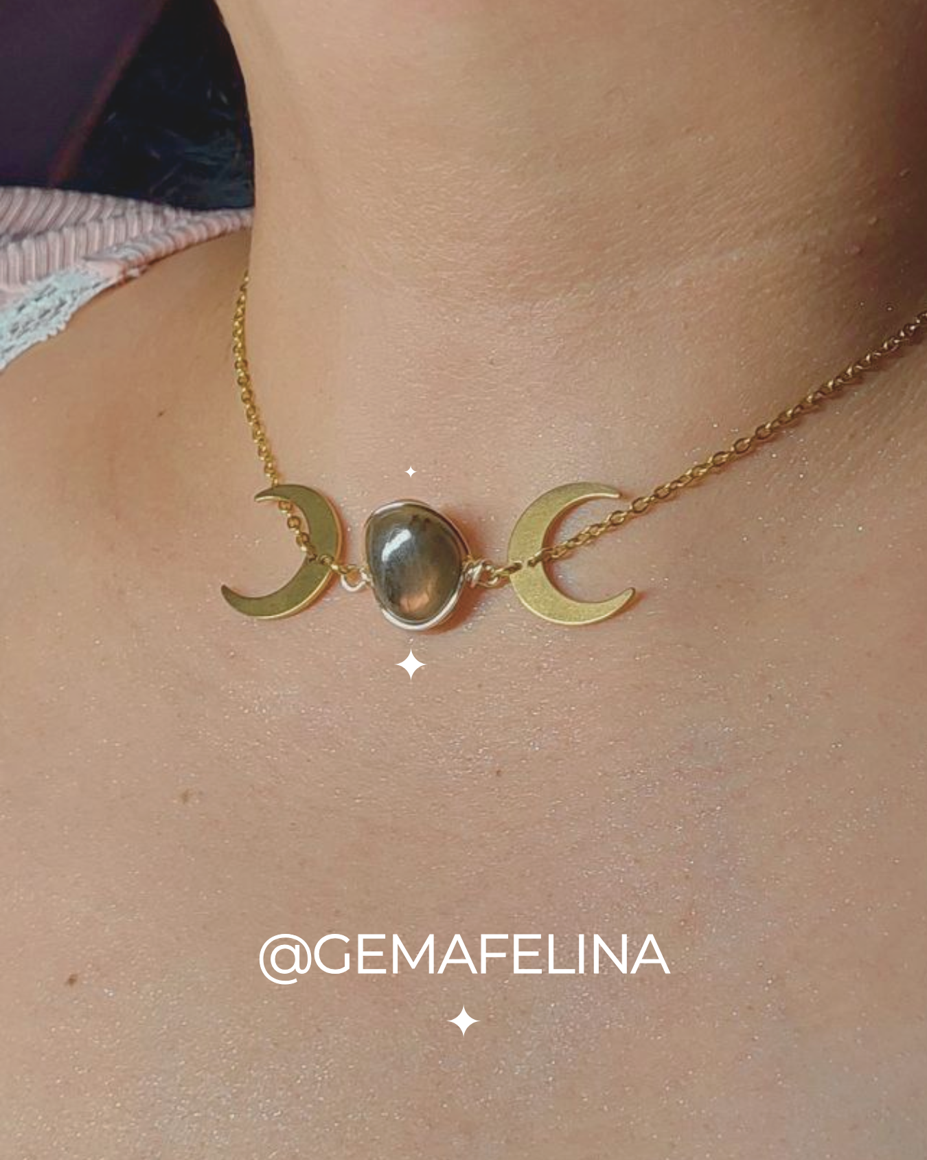 Collar labradorita entre lunas - Imagen 2