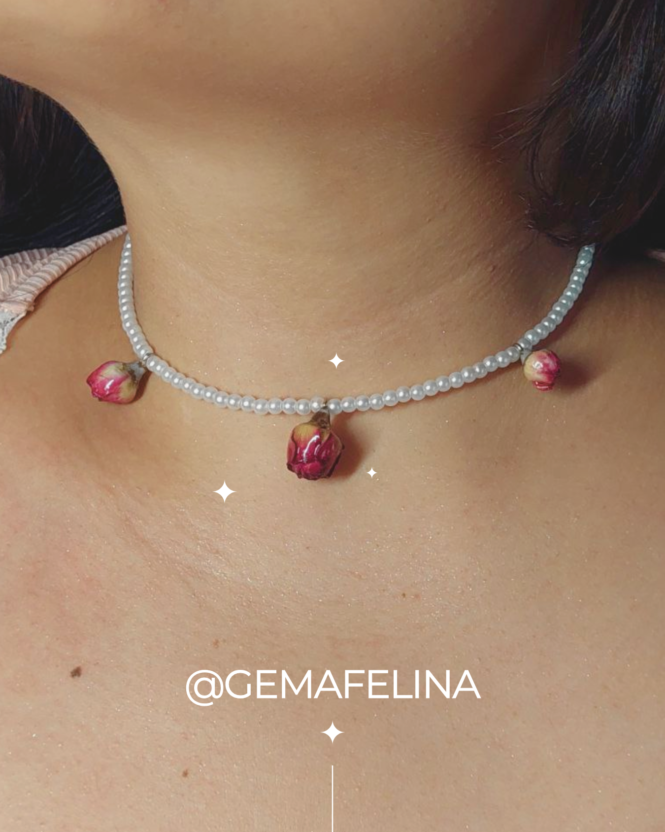 Collar Clasico con rosas - modelado