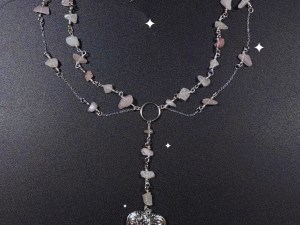 Relicario Cuarzo rosa